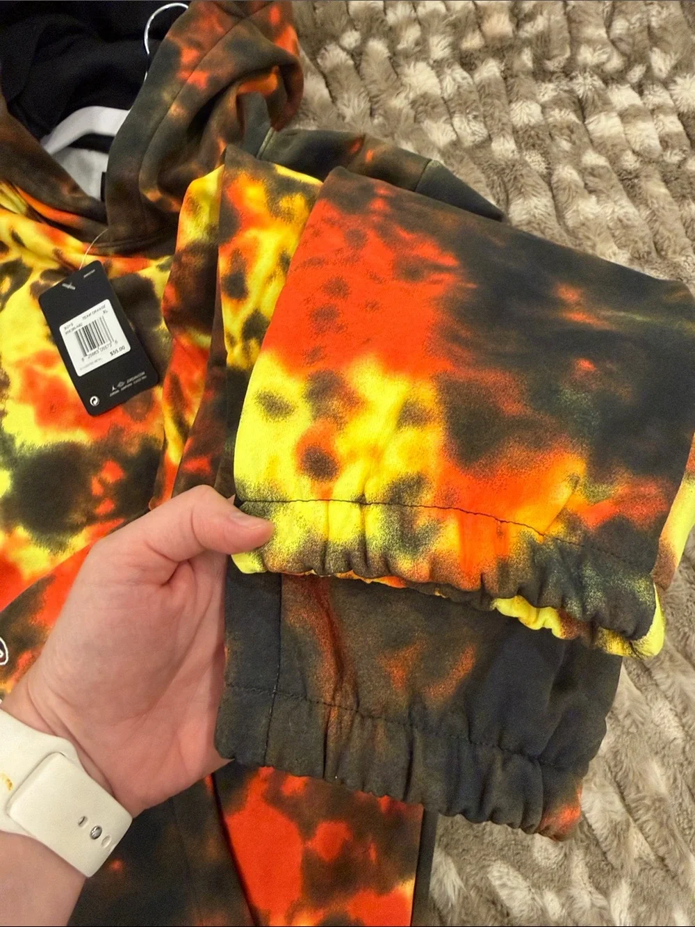 Jordan Tie-Dye Hoodie & Joggers - Yellow Orange Black